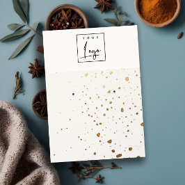 Gespikkelde Gouden Witte Textuur Logo Oorbel Houde Visitekaartje
