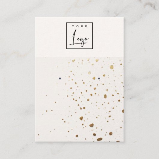 Gespikkelde Gouden Witte Textuur Logo Oorbel Houde Visitekaartje (Voorkant)