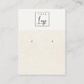 Gespikkelde Gouden Witte Textuur Logo Oorbel Houde Visitekaartje (Voorkant)