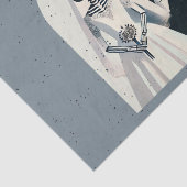 Gespikkelde Grijs Skelet Halloween Gothic Wedding Tissuepapier (Detail)