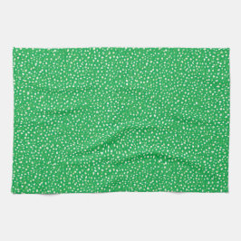 Gespikkelde groene keukenhanddoek