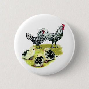 Gespikkelde Hamburg Familie Ronde Button 5,7 Cm
