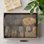 Gespikkelde Hen met Gele Rozen Olieverf Schilderen Tissuepapier (Geschenk)