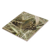 Gespikkelde houten vlinderstang tegeltje (Zijkant)