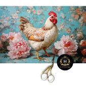 Gespikkelde kip roze pioenrozen Decoupage Tissuepapier