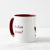 Gespikkelde kippen mok (Voorkant links)