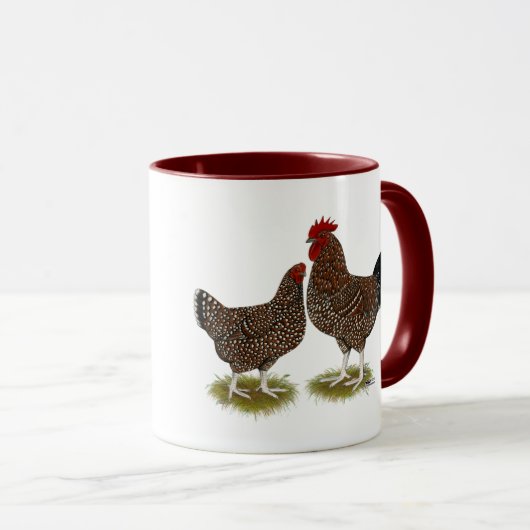 Gespikkelde kippen mok (Voorkant rechts)