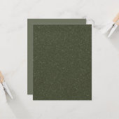 Gespikkelde mosgroene platte kaart – Aanpasbaar (Voorkant / Achterkant in situ)
