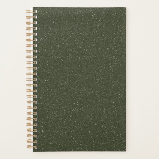 Gespikkelde Moss Green Custom Planner (Voorkant)