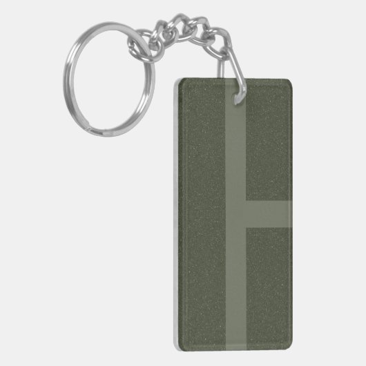 Gespikkelde Moss Green "H" Sleutelhanger –  (Voorkant Links)