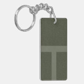 Gespikkelde Moss Green "T" Sleutelhanger – (Voorkant Links)