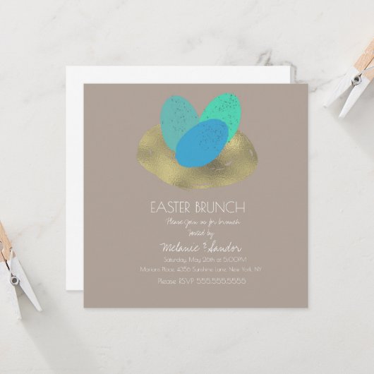 Gespikkelde paaseieren goudnestbranders kaart (Voorkant / Achterkant in situ)