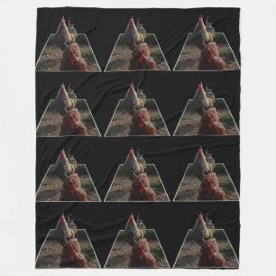 Gespikkelde Rooster Popout Art, Lge Fleece Blanket