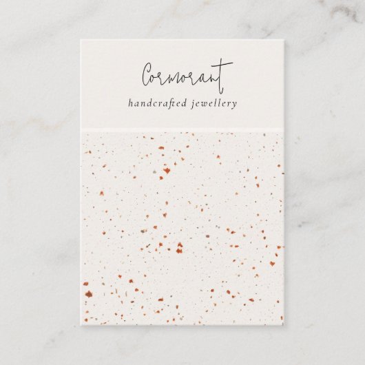 Gespikkelde Rust Witte Textuur Blank Sieraden Disp Visitekaartje (Voorkant)