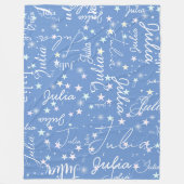 Gespikkelde sterren op lichtblauwe hemel met haar fleece deken (Voorkant)