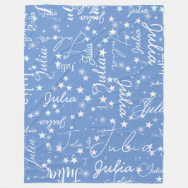 Gespikkelde sterren op lichtblauwe hemel met haar  fleece deken