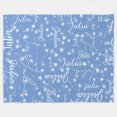 Gespikkelde sterren op lichtblauwe hemel met haar fleece deken (Voorkant (Horizontaal))