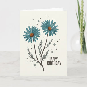 Gespikkelde Teal Bloemkaart Kaart