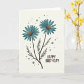 Gespikkelde Teal Bloemkaart Kaart (Gele Bloem)