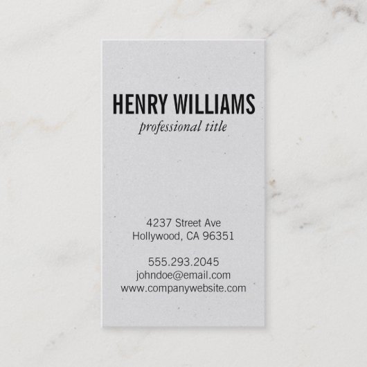 Gespikkelde textuur (verticaal) visitekaartje (Voorkant)