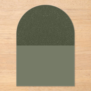 Gespikkelde Top Arch Moss Groene Acryl Uitnodiging