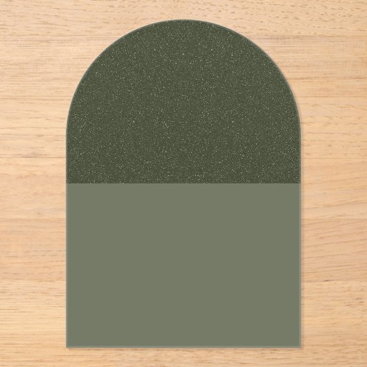 Gespikkelde Top Arch Moss Groene Acryl Uitnodiging (Voorkant)