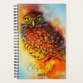 Gespikkelde uil gepersonaliseerd, aangepast jaar planner (Voorkant)