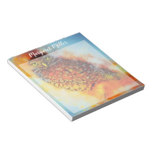Gespikkelde uil gepersonaliseerd notitieblok
