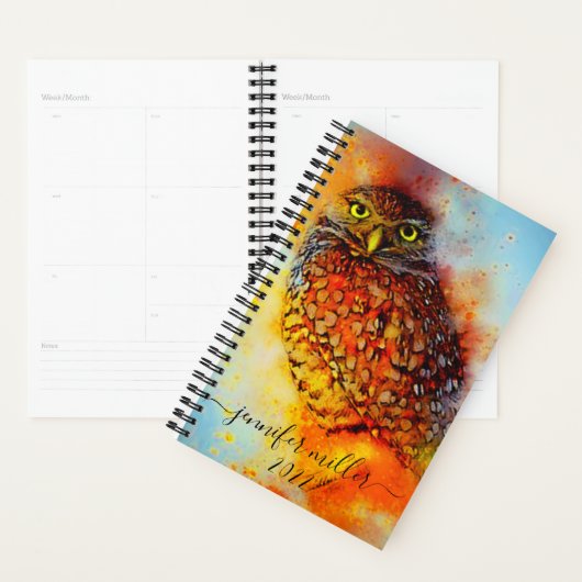 Gespikkelde uil gepersonaliseerde planner (Display)