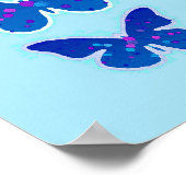 Gespikkelde vlinders, kobalt en hemelblauw poster (Hoek)