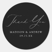 Gespikkelde zwarte en witte bruiloft Hartelijk dan Ronde Sticker (Voorkant)