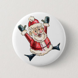Gespiriteerde "Hooray Santa!" Button