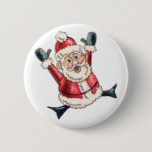 Gespiriteerde "Hooray Santa!" Button