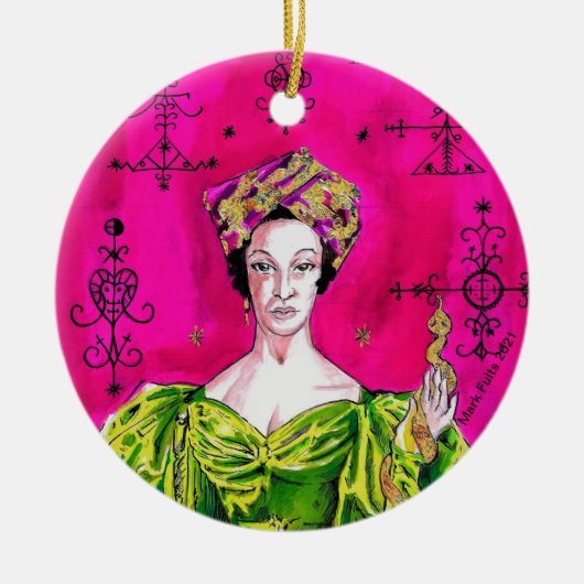 Gespiriteerde tapijten keramisch ornament (Voorkant)