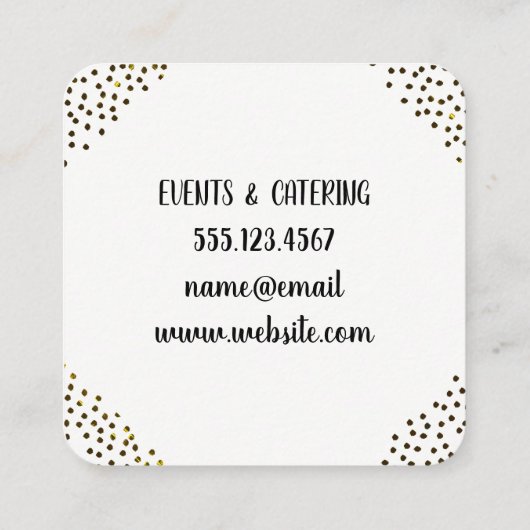 Gespitserde branderijen vierkante visitekaartje (Achterkant)