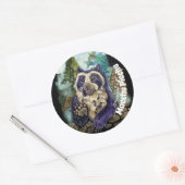 Gespitst Beer Ronde Sticker (Envelop)