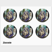 Gespitst Beer Ronde Sticker (Vel)