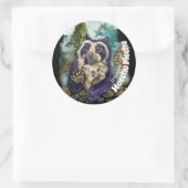 Gespitst Beer Ronde Sticker (Tas)