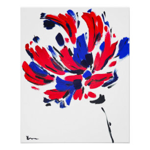 Gespleten bloem Abstracte moderne bloemschilderk Perfect Poster
