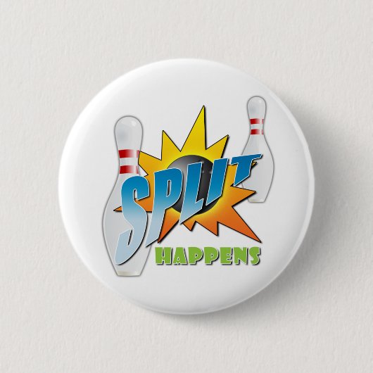 Gespleten gebeurt Logo Ronde Button 5,7 Cm (Voorkant)