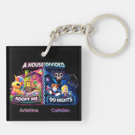 Gespleten Huis Adopt Me vs 99 Nights Sleutelhanger