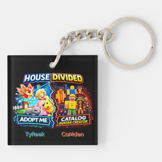 Gespleten Huis Adopt Me vs Catalog Avatar Creator Sleutelhanger (Achterkant)