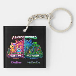 Gespleten Huis Adopt Me vs Grow A Garden 2 Sleutelhanger