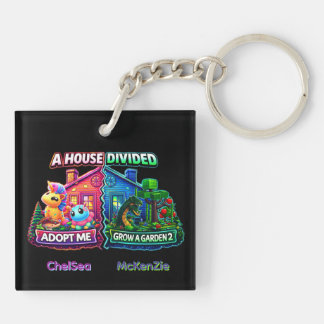 Gespleten Huis Adopt Me vs Grow A Garden 2 Sleutelhanger