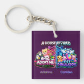 Gespleten Huis Adopt Me vs Pet Simulator Sleutelhanger (Voorkant)