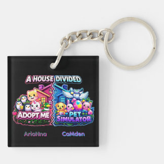 Gespleten Huis Adopt Me vs Pet Simulator Sleutelhanger