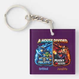 Gespleten Huis Blox Fruits vs Murder Mystery 2 Sleutelhanger