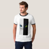 Gespleten kat esthetisch T-shirt (Voorkant volledig)