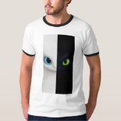 Gespleten kat esthetisch T-shirt (Voorkant)