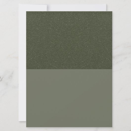 Gespleten mosgroene textuur aangepaste uitnodiging (Voorkant)